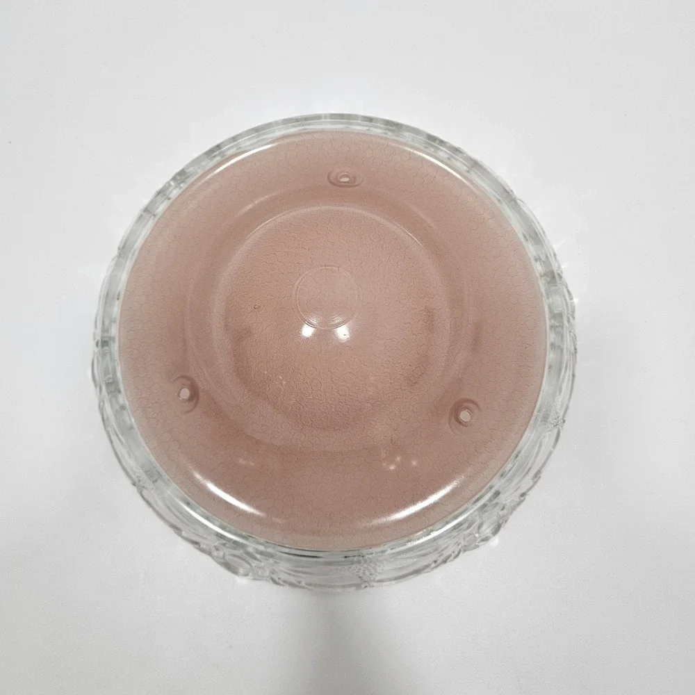 Art Deco Pink Glass Ceiling Light Fixture Cover Three Hole Vintage Mid Century‎